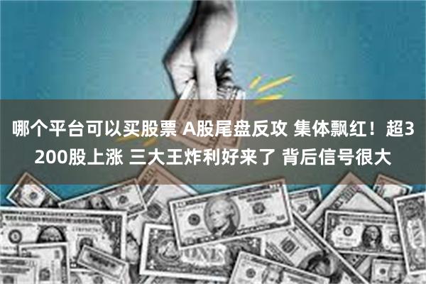 哪个平台可以买股票 A股尾盘反攻 集体飘红！超3200股上涨 三大王炸利好来了 背后信号很大